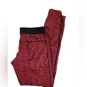 Nike Dri Fit Relay RUNNING Legging M Black Red Printed Run Fast Live Fearless